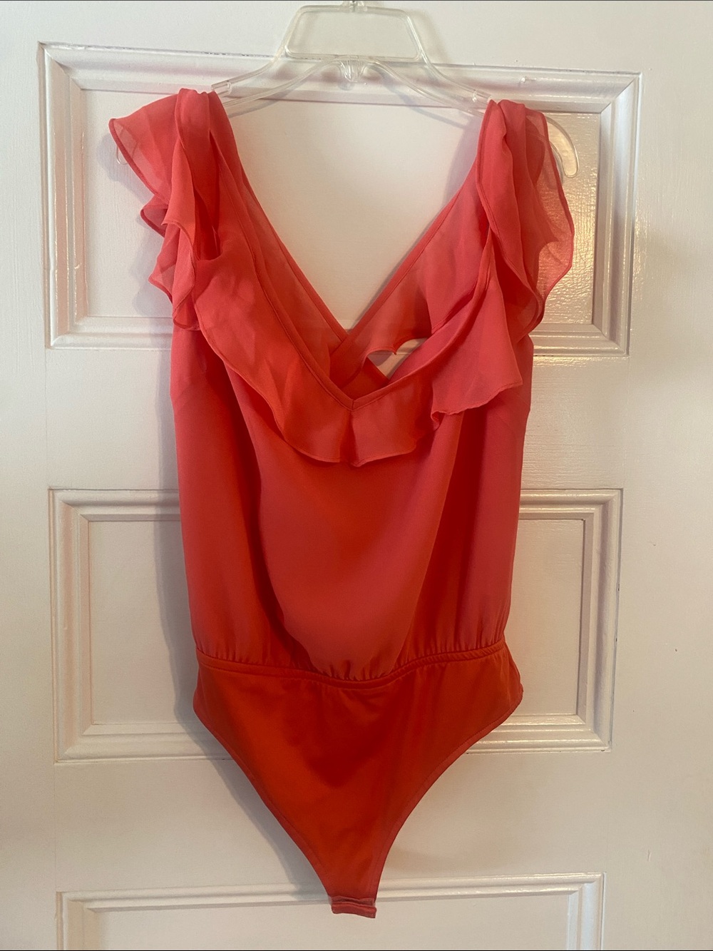 Free People Coral Ruffled V-Neck Bodysuit